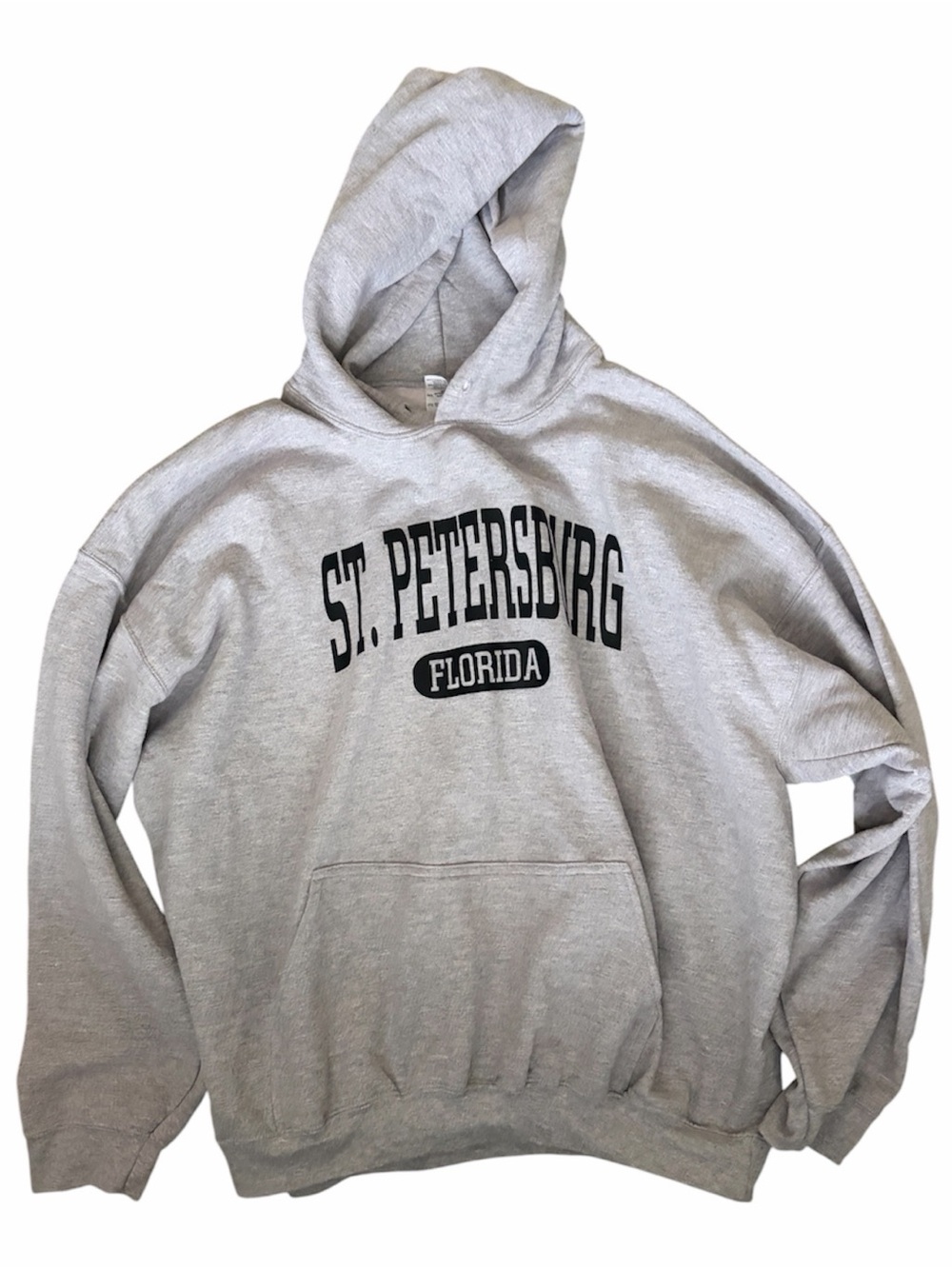 Men’s 2XL XXL Saint Petersburg Florida Pullover Gray Gildan Hoodie Sweatshirt